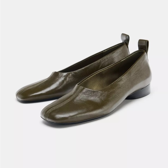 Zara Olive Green Flats - Picture 2 of 7